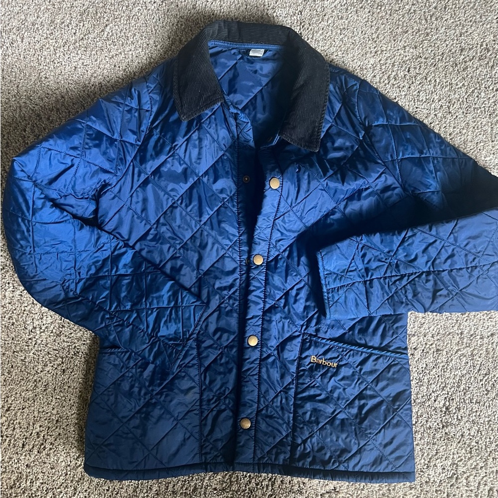 Boys Barbour Quilted Jacket in Rich Blue